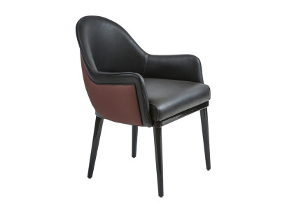 Black Chair with Armrests Modern Dining room Luxury Furnishings Upholstered Seat